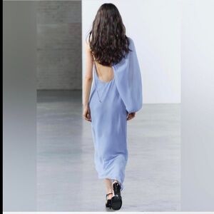 Zara Light Blue One-Shoulder Dress